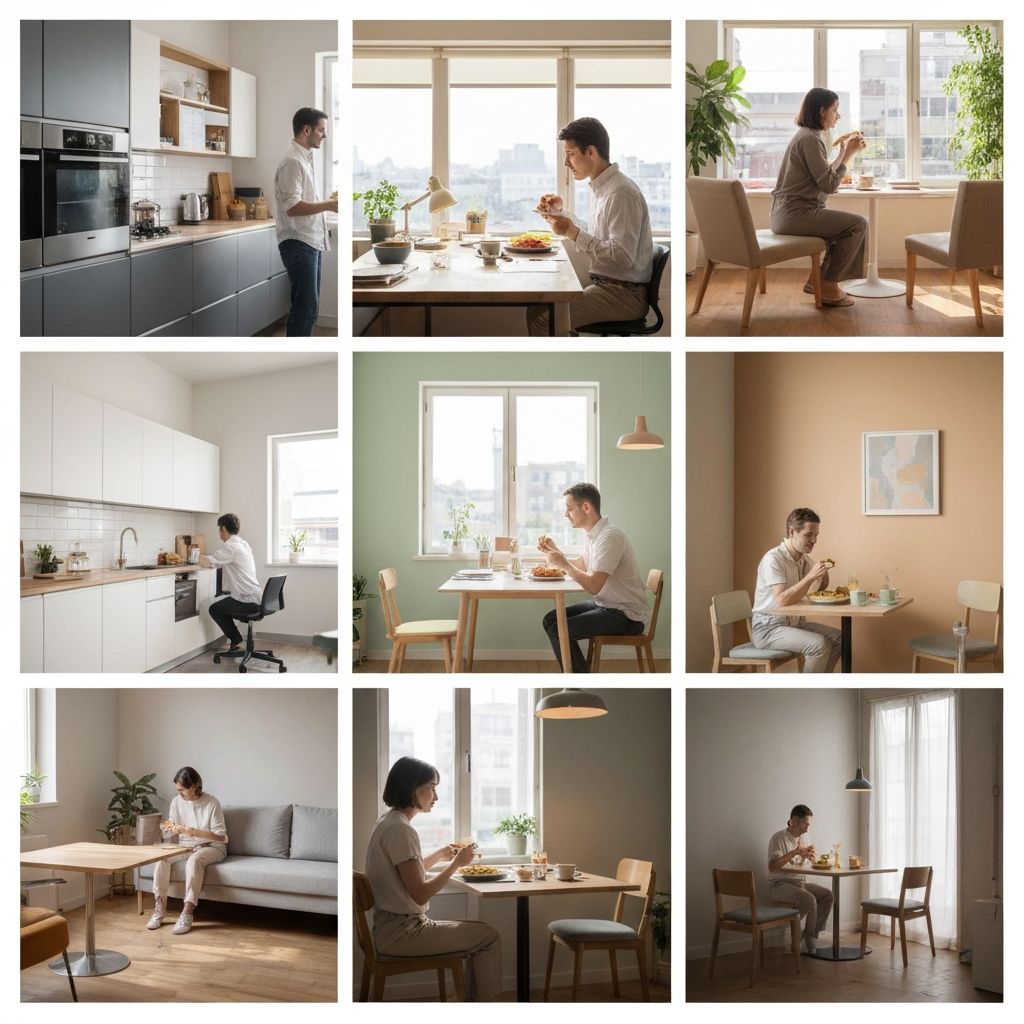 Diferentes ambientes de refeições